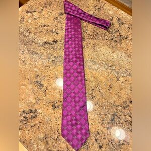 Extra Long Geoffrey Beene Plum & Silver Tie